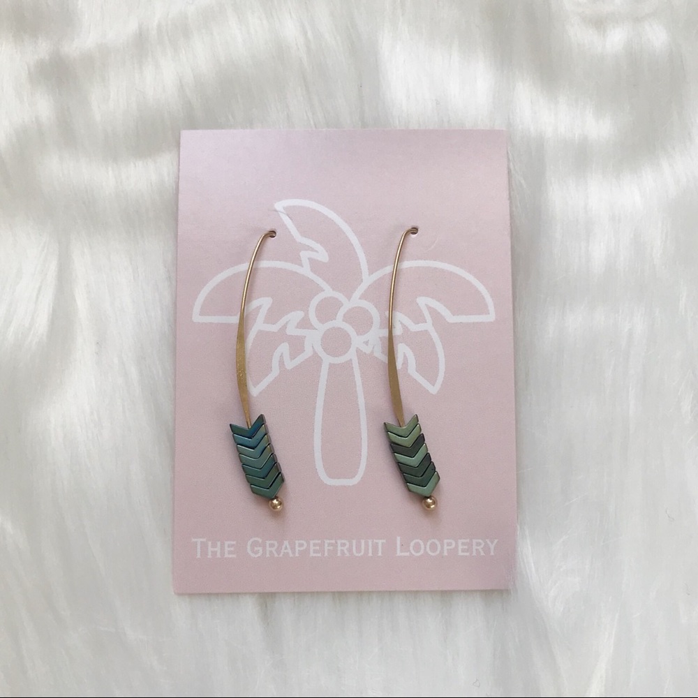 New Green and Blue Arrow Earrings